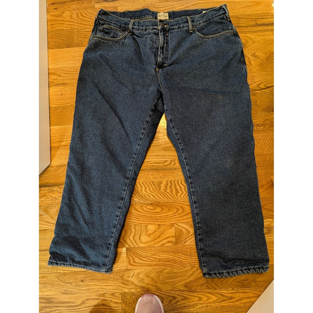RedHead Mens Fleece Lined Denim Jeans Blue Straight Leg 44x30 RH101972